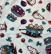 Aleene’s Cinnamon Street for SSI Farm Animals Hearts Cotton Fabric 2.5 Yards