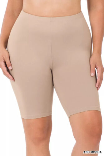 1X 2X 3X Bermuda Bike Shorts Soft Stretch Cotton Microfiber Leggings Gym Yoga - Picture 23 of 54