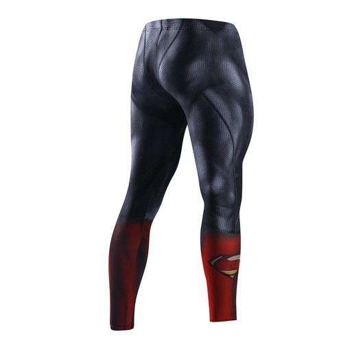 Leggings da uomo compressione Superhero Pro strato base palestra pipistrello termico lunga corsa - Foto 11 di 74