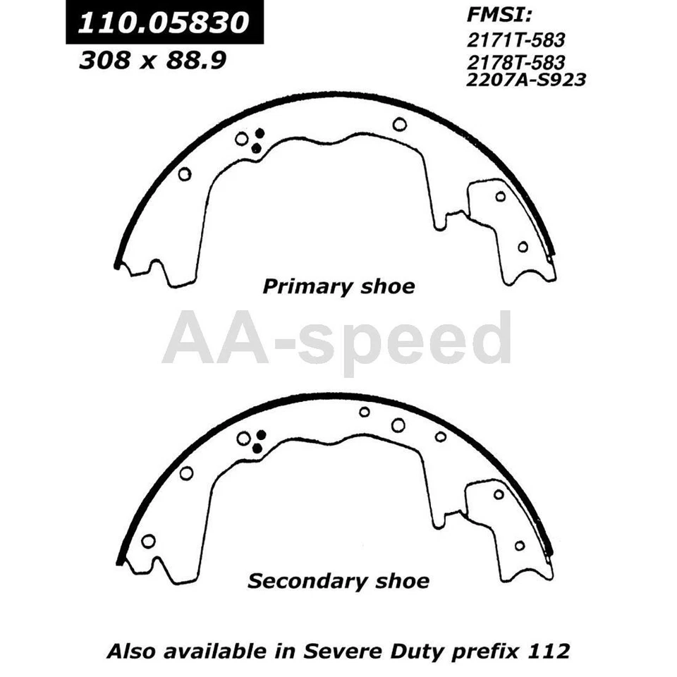 Juego de zapatas de freno trasero y herrajes de freno de tambor para Ford E-350 Econoline 1987 1988 Foto 3 de 4