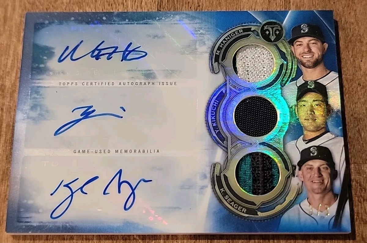 2019 Topps Triple Threads 3/3 Haniger Seager Kikuchi auto relic