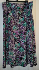 NWT WOMENS CATO ABSTRACT PRINT LINED PULL ON SKIRT SIZE L