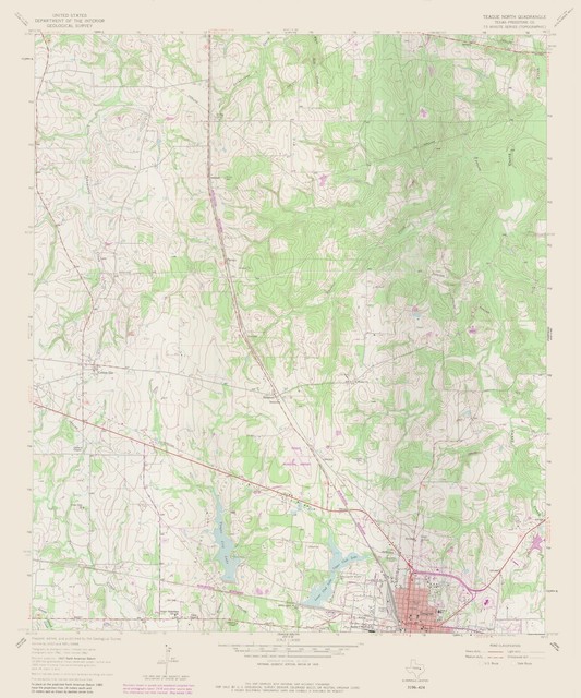 Topo Map Teague Texas North Quad USGS 1963 23.00 x 27.62 eBay