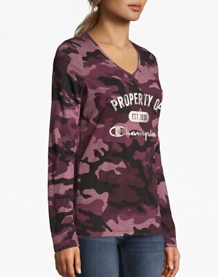Champion Women's Authentic Washed Camo Printed Logo Long Champion Women's Authentic Washed Camo Printed Logo Long
