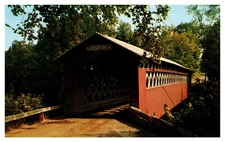 Manchester VT Vermont Covered Bridge Chrome Postcard
