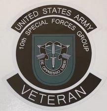 US Army 10th Special Forces Group Veteran Sticker Waterproof D727