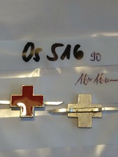 Rot Kreuz Metallabzeichen f&uuml;r Kragenspiegel mit Emaile 1 St&uuml;ck (os516)