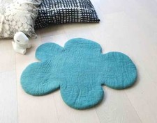 Cloud Rug, MINT BLUE Felt Rug, Nursery Baby Rug, Floor Play Mat Kids decor wool