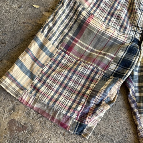 Vintage 1950s 1960s Patchwork Madras Cotton Shorts Knee Length Stripes - Picture 3 of 19