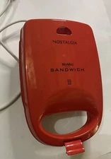 Nostalgia My Mini Sandwich Maker Red Color Cool-Touch Handle