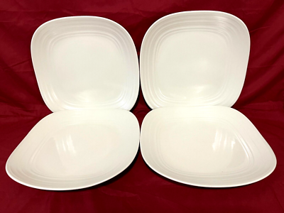 Mikasa Swirl Square White Set Of Dinner Plates 10 3/4