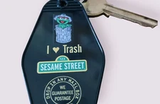 Sesame Street Oscar the Grouch inspired keytag