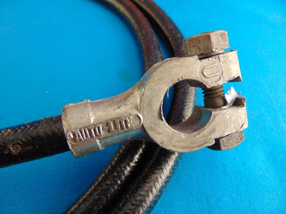 Cable de batería aislado de tela de 48" antes de la guerra 1936 1937 Buick 1948 1954 Nash NOS * Foto 3 de 4