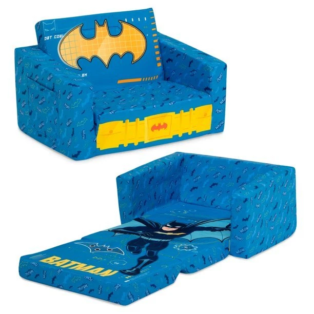 Batman 2 In 1 Chair Lounger Flip Out Nap Time Bed Reading Sofa Couch Kids Seat