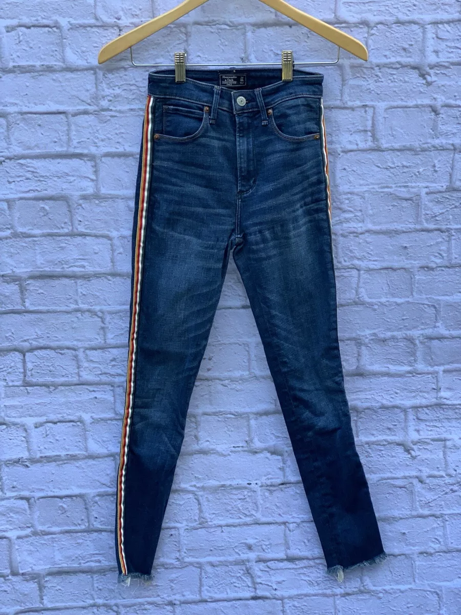 Abercrombie side stripe jeans sale