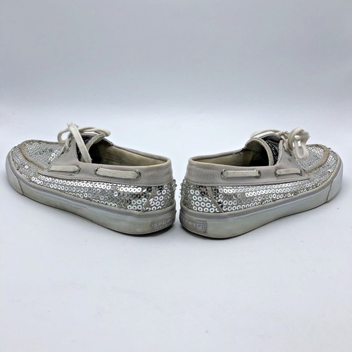 Sperry Top Sider 9383266 Women Silver Sequin Boat Shoe Size 6M Pre Owned - Picture 12 of 12
