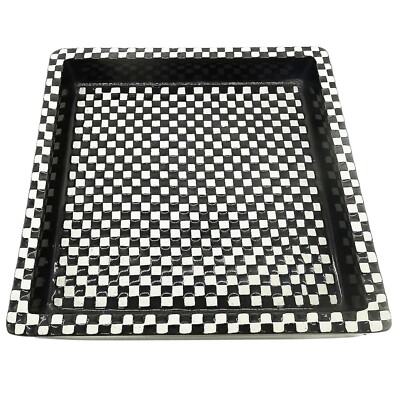 Ein Stig Lindberg für Gustavsberg skandinavische Kunstkeramik 8'' Quadrat Domino Schale um 1955