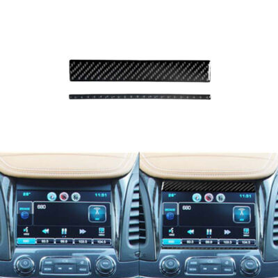 For Chevy Impala 2014-2020 Carbon Fiber Navigation Top & Bottom Strip Cover Trim