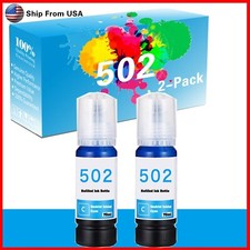 2PK T502 Ink Bottle for Epson EcoTank ET-2700 ET-2750 ET-3700 ET-2760