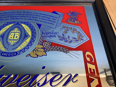Vintage Budweiser Pub Mirror | eBay UK