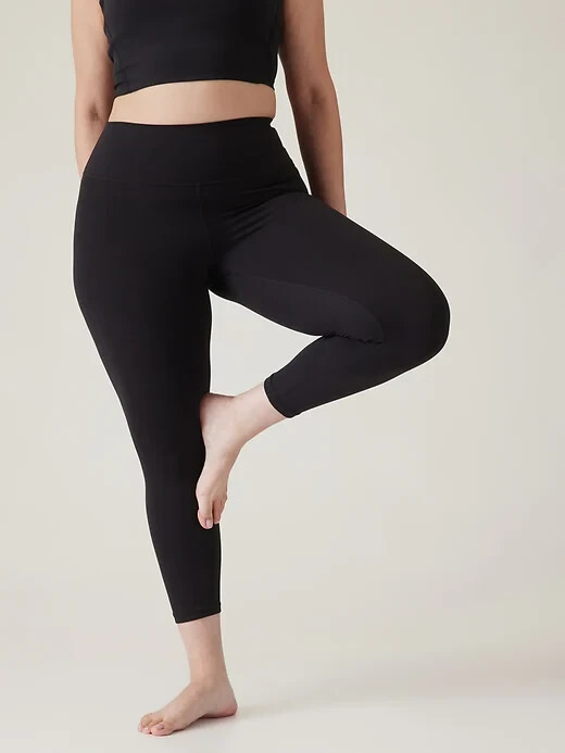 Athleta MP M PETITE Transcend High Rise 7/8 Tight Leggings Black Soft Workout