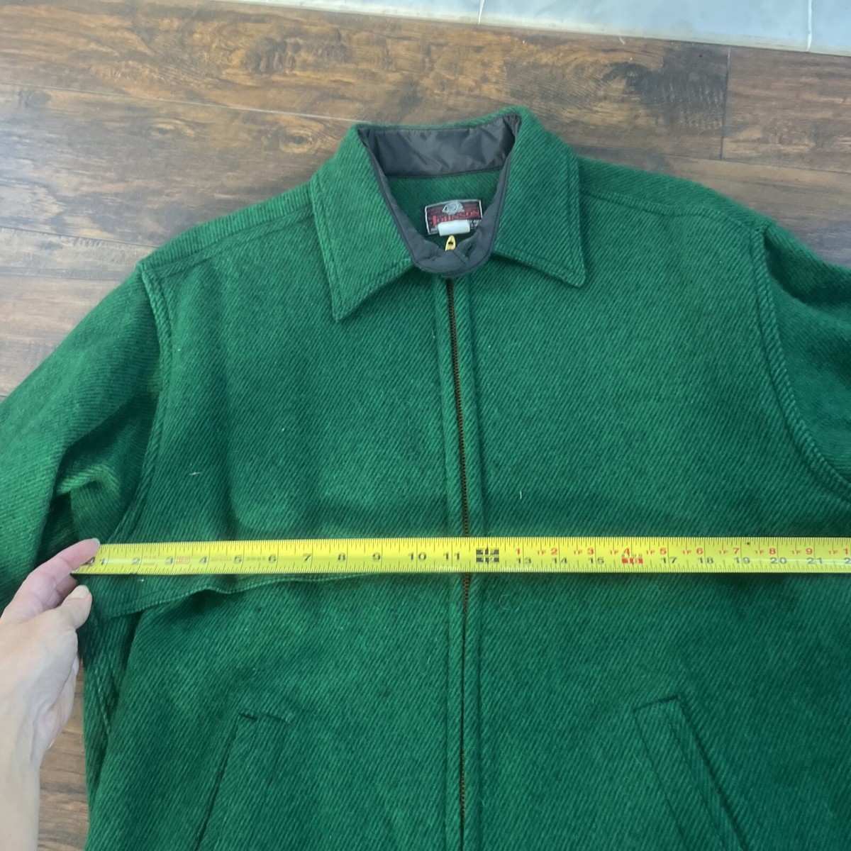 Vintage Johnson Woolen Mills Hunting Jacket Men Wool Plaid Zip Up