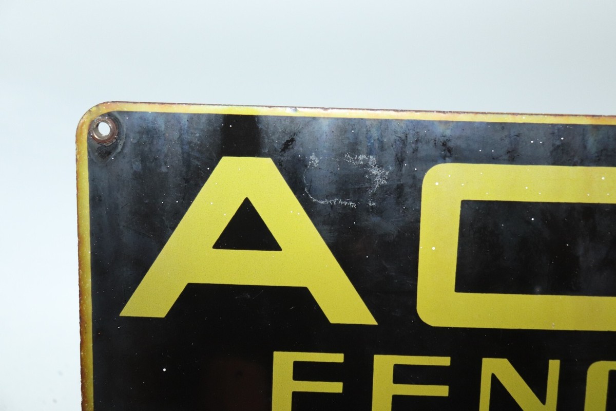vintage old signboard 看板 Vintage Advertising Porcelain Sign ACE FENCE | eBay