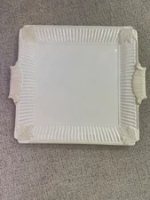 LENOX large Butler's Pantry Square 14.5" Cake Plate by serving piece CRAZING
