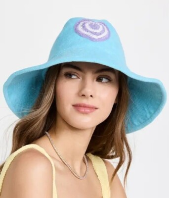 Kerri Rosenthal Women\'s Terry Sunny Daze Hat in Surf Blue (MSRP $158) s-l400.jpg main image 2