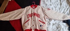 Vintage Cincinnati Reds Jacket MLB Felco Made In USA 70s 80s Pin Striped