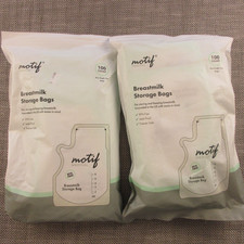 Lot of 2 Motif Medical Breastmilk Storage Bags BPA Free 200 Bags 8 oz single use