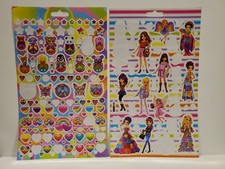 2 Lisa Frank Sticker Sheets 2013 Fab Friends Peace Stars Hearts Rainbow