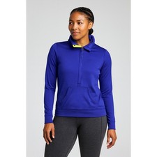 Athleta Women's Blue Purple High Neck Snap Pullover Sweatshirt Top Size S