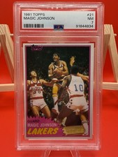 1981 Topps Basketball Magic Johnson #21 PSA 7 Los Angeles Lakers