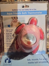 Aqua Friends Bath Thermometer, Pink Turtle, Lcd Panel, Safe In Water, New In Box