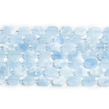 Yochus 12-16pcs Aquamarine Beads,8x12mm Natural Stone Rectangle aquamarine