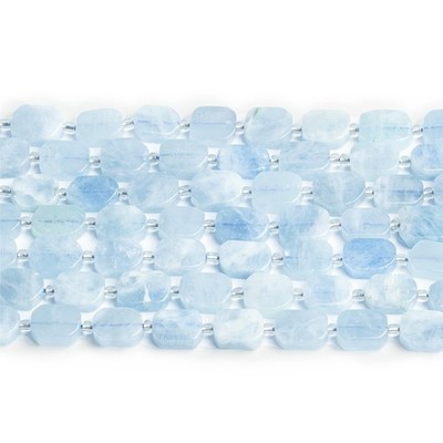 Yochus 12-16pcs Aquamarine Beads,8x12mm Natural Stone Rectangle aquamarine 