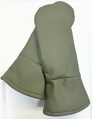 Unisex Dark Green Goatskin Gauntlet Mittens Fleece Lined-Size Large -Made In USA