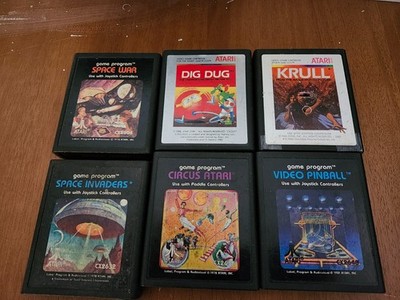 Lot of 6 original Atari 2600 Games all tested with clean pins
