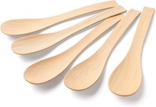 Bamboo Utensils Disposable -100PK Bamboo Soup Spoons 6.7" Disposable Compostable