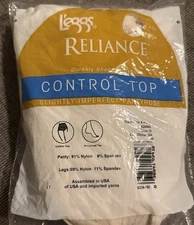 Vintage 2001 L’eggs Reliance Control Top Pantyhose USA Off White 4 Pairs Size D