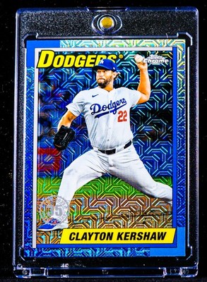 CLAYTON KERSHAW RARE BLUE MOJO REFRACTOR 35TH DODGERS INVESTMENT CARD