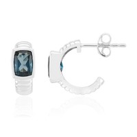 Cavill Silberohrringe Damen Londonblauer Topas 1,87Ct Modern 925 Silber
