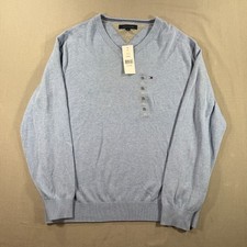 NWT Tommy Hilfiger Essential V Neck Sweater Mens XL Blue Solid Pullover Knit