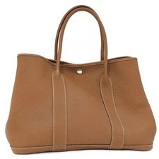 HERMES Tote Bag Garden Party 36 Negonda Q Engraved Brown 321201