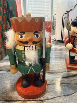 Set Of 4- Vintage Kurt Adler 6  Wooden Holiday Santa Nutcrackers