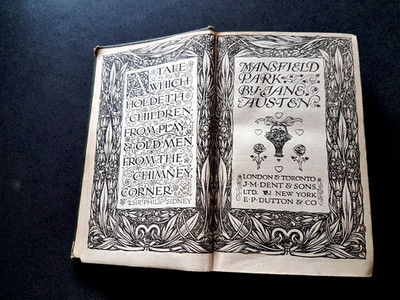 JANE AUSTIN MANSFIELD PARK ANTIQUE BOOK HB 1923 J M DENT EVERYMANS LIBRARY No23
