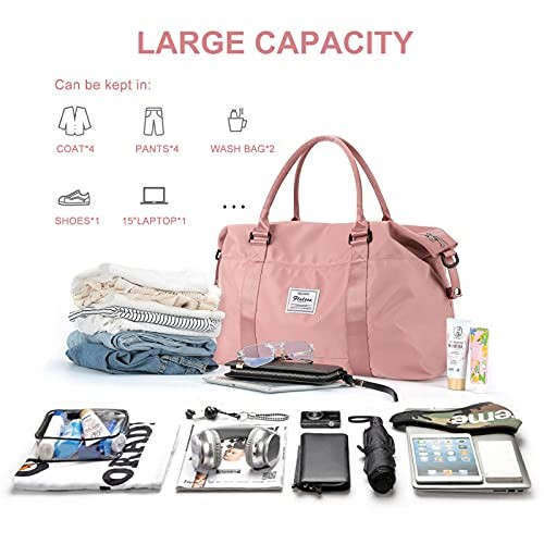 Womens travel bags, weekender carry on for women, sports Gym Bag, workout - Bild 4 von 7