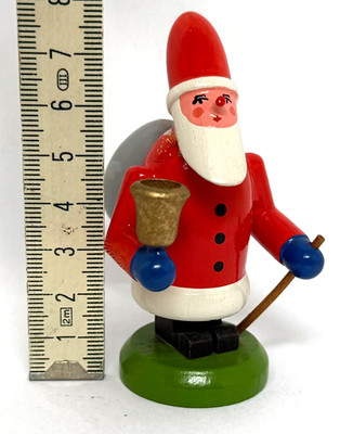 Weihnachtsmann Kerzenhalter Erzgebirge DDR 8cm Miniatur ideal f. Puppenstube /P3