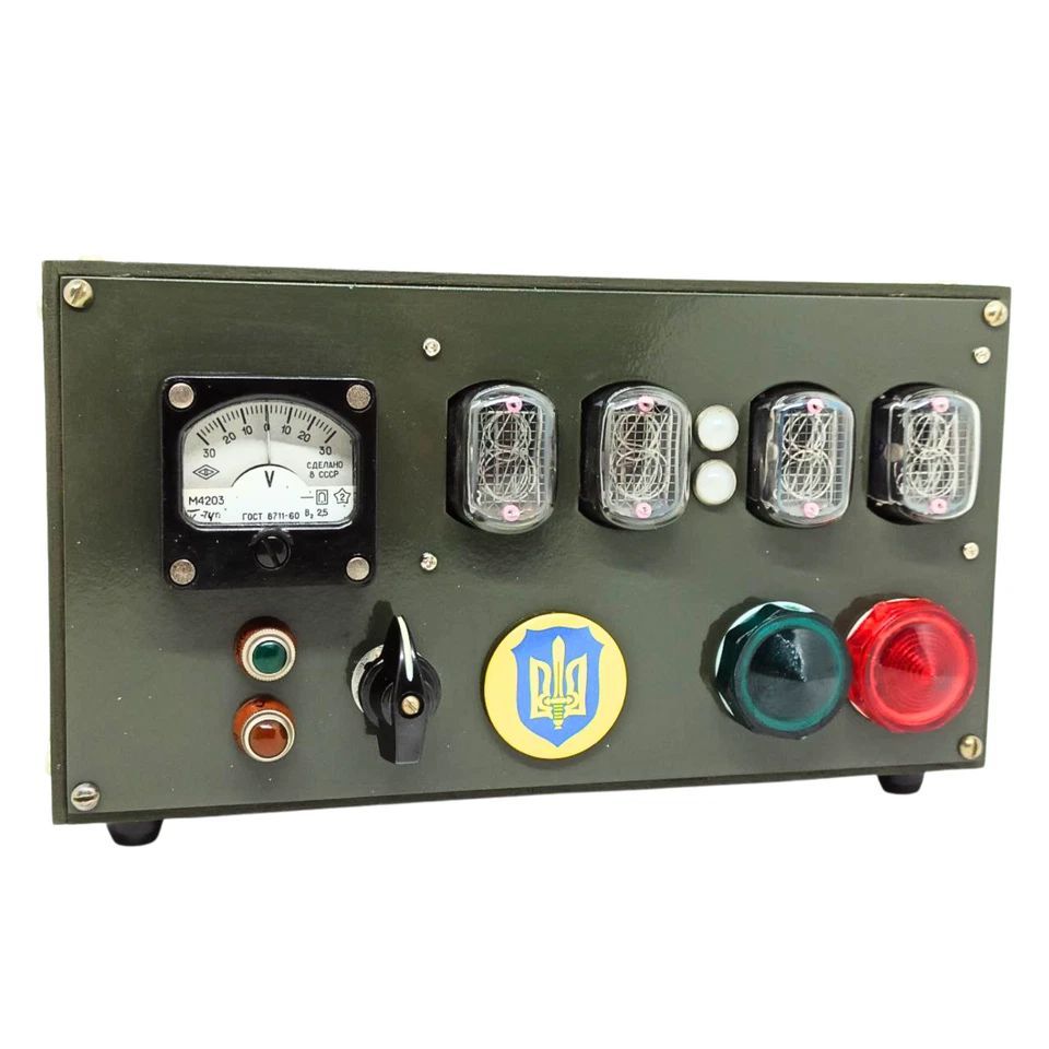 Glory To Ukraine Game Nixie Tube Table Clock IN-12 Tubes Post - Apocalypse Style - Image 2 of 4